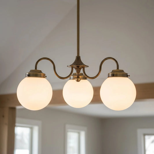 Elias Farmhouse Glass Globe Chandelier