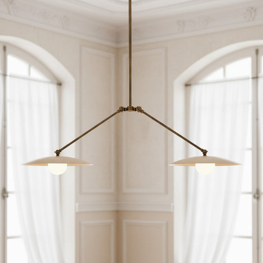 Morgan Mid-Century Metal Angular Disc Chandelier