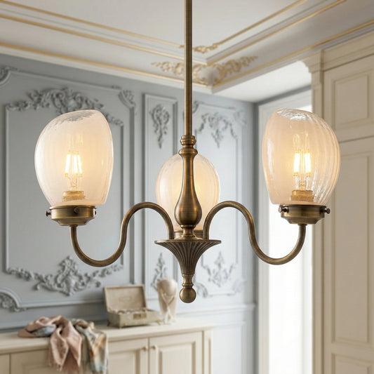 Elias Vintage Glass Oval Shade Chandelier
