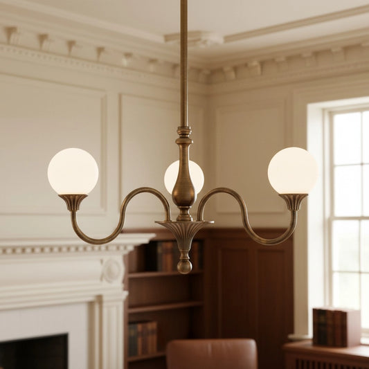 Elias Vintage Glass Globe Metal Chandelier