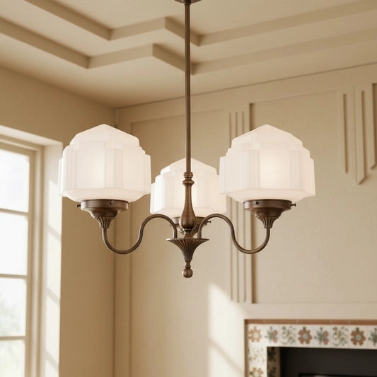 Elias Modern Metal Geometric Shade Chandelier