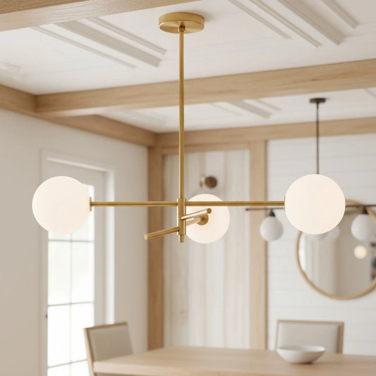 Modern Luxury Brass Globe Chandelier