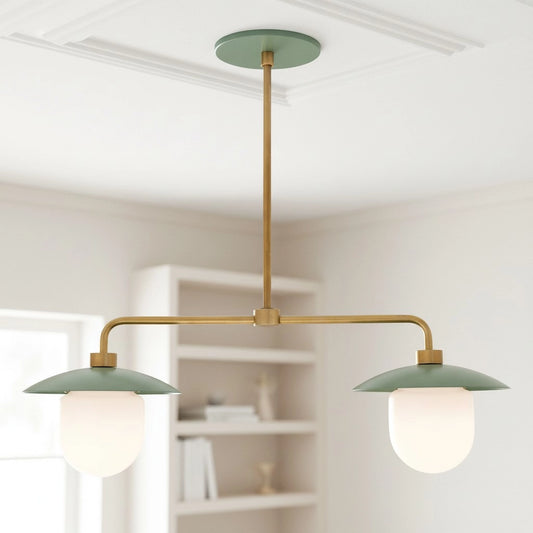 Uldine Minimalist Double Umbrella Glass Chandelier