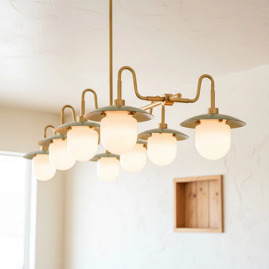 Elias Mid-Century Metal Globe Shade Chandelier