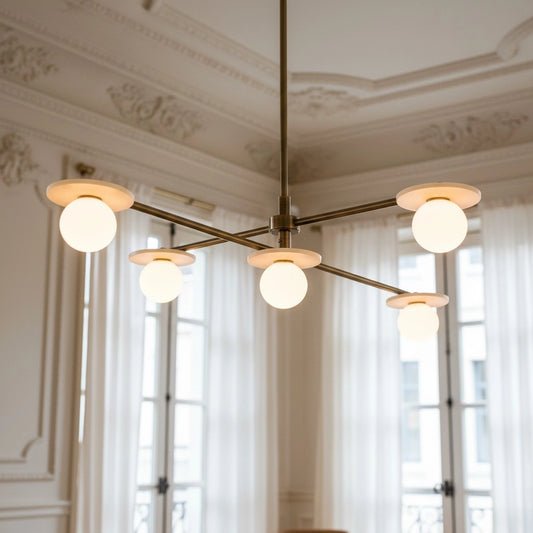 Carys Mid-Century Metal Sputnik Globe Chandelier
