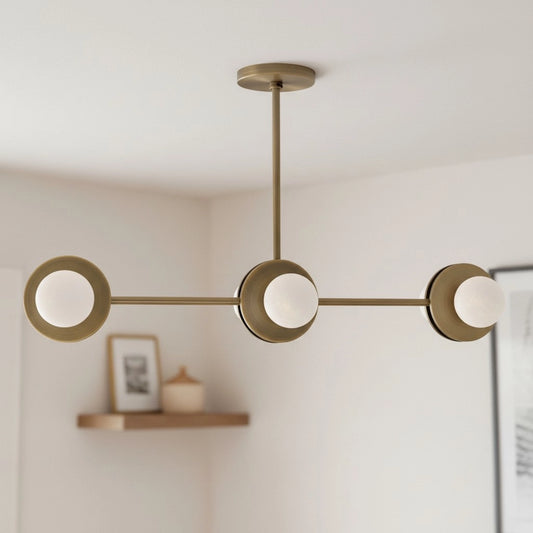 Dottie Minimalist Linear Metal Molecular Chandelier