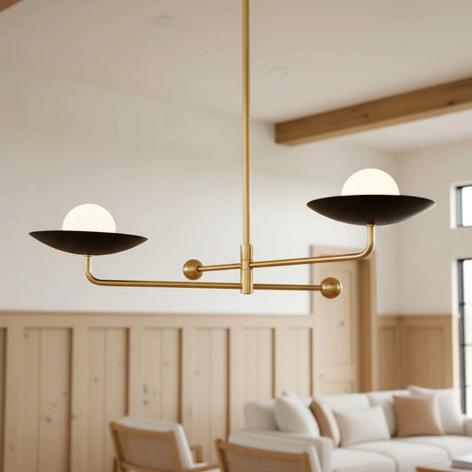 Darian Modern Brass Linear Disc Chandelier
