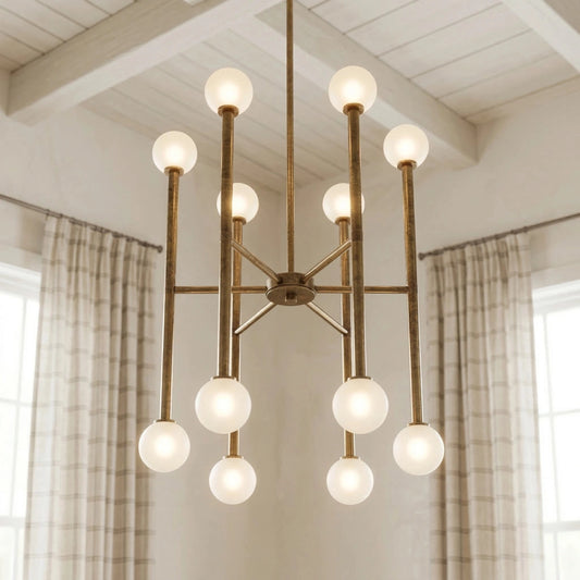 Glynnis Modern Brass Glass Multi Globe Chandelier