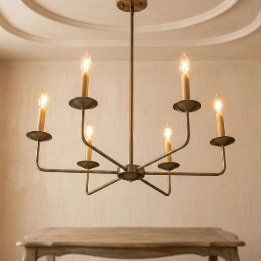 Silas Farmhouse Glass Candle Chandelier