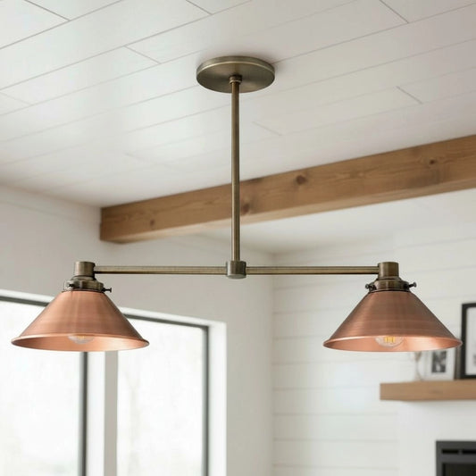 Mila Vintage Dual-Head Copper Chandelier