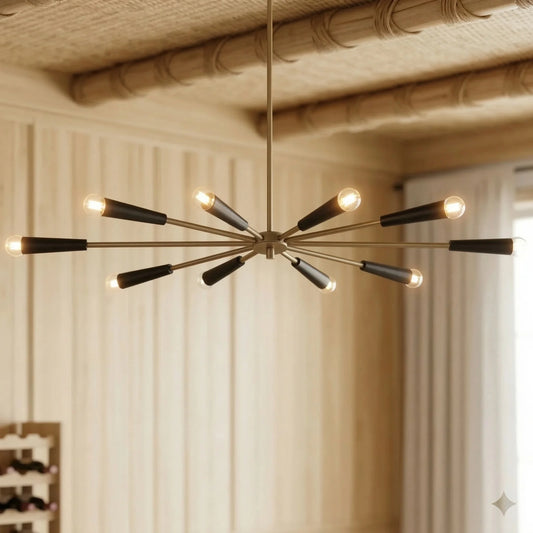 Cosima Mid-Century Modern Brass Sputnik Chandelier