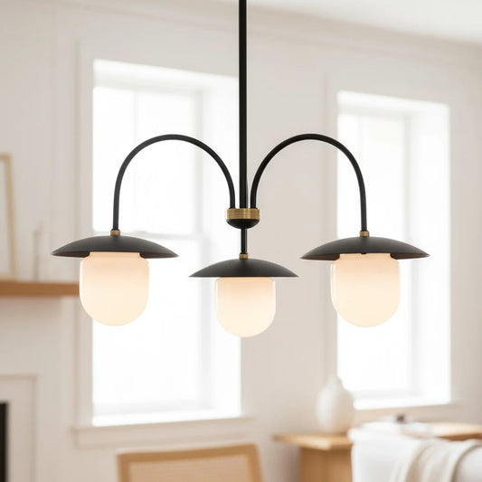 Elias Modern Two Tone Glass Globe Chandelier