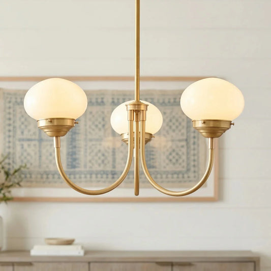 Elias Minimalist Glass Globe Metal Chandelier