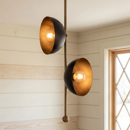 Zuri Mid-Century Modern Metal Half-Sphere Chandelier