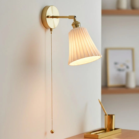 Chasel Modern Pull Cord Ceramic Wall Lamp