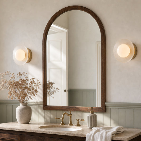 Cindy Contemporary Round Sand Blasted Glass Wall Sconce