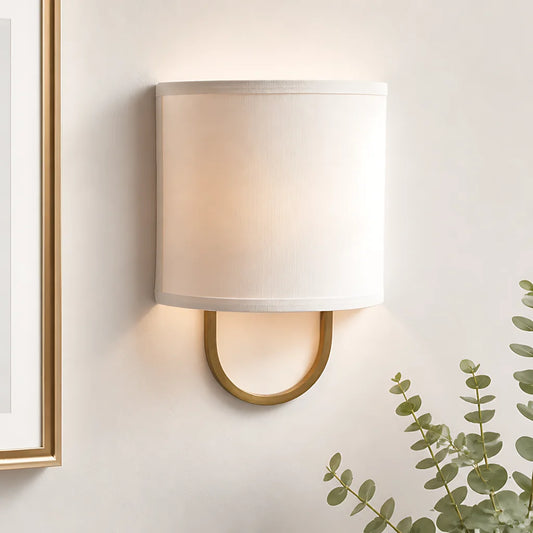 Rovin Modern Fabric Shade Metal Wall Sconce