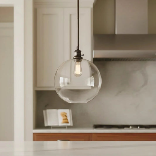 Claire Modern Clear Glass Globe Pendant Light