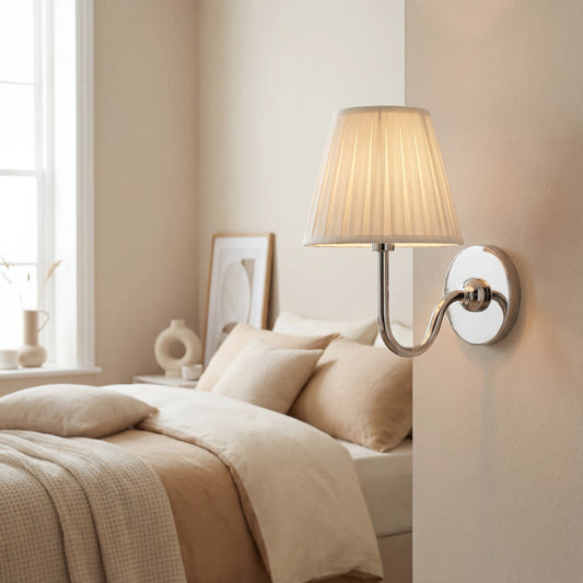 Classic Retro Pleated Fabric Shade Wall Sconce