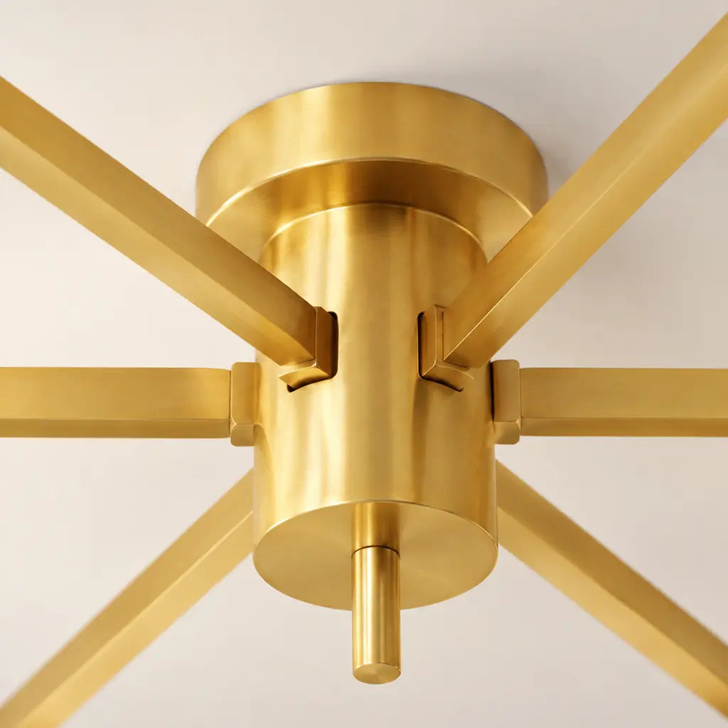 Clees mid-century white glass flush mount ceiling light, construction detail