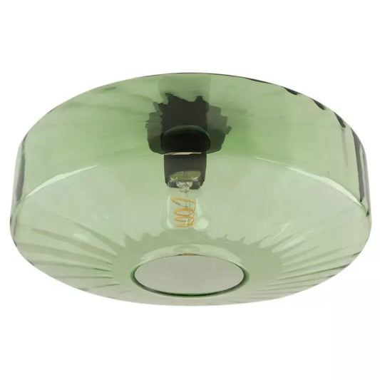 Cocytus Mid-Century Modern Drum Water Ripple Glass Ceiling Light