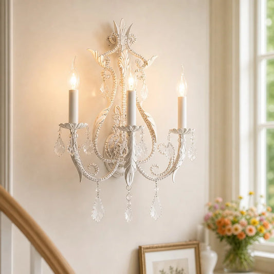 Colette Crystal Floral Candlestick Wall Lamp