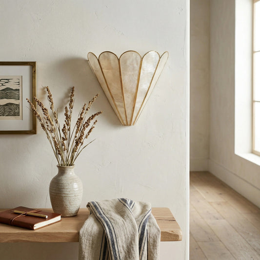 Contemporary Faceted Layered Shell Wall Light