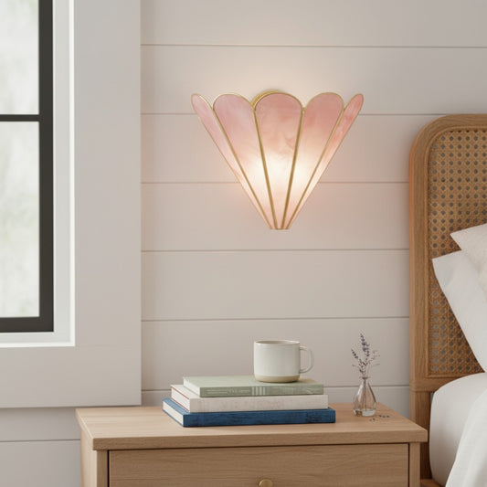 Contemporary Faceted Layered Shell Wall Light