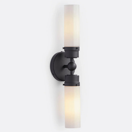 Coralie Industrial Tube Glass Double Sconce