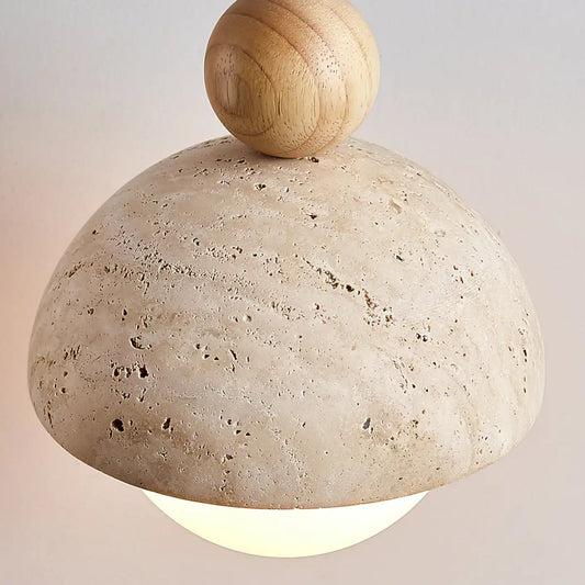 Coraline Retro Wabi-Sabi Travertine Dome Pendant Light
