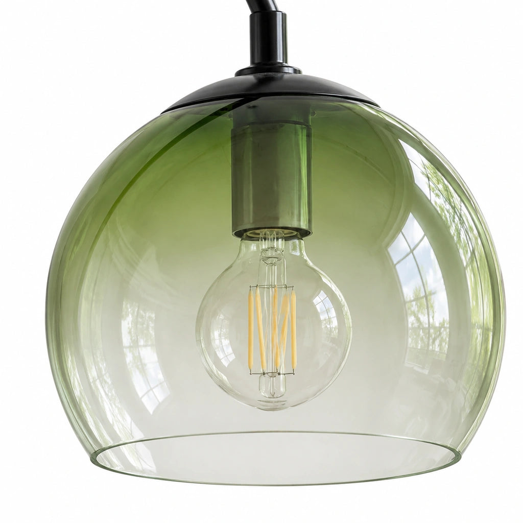 Corbin Modern Arched Green Glass Floor Lamp, detail detail 1