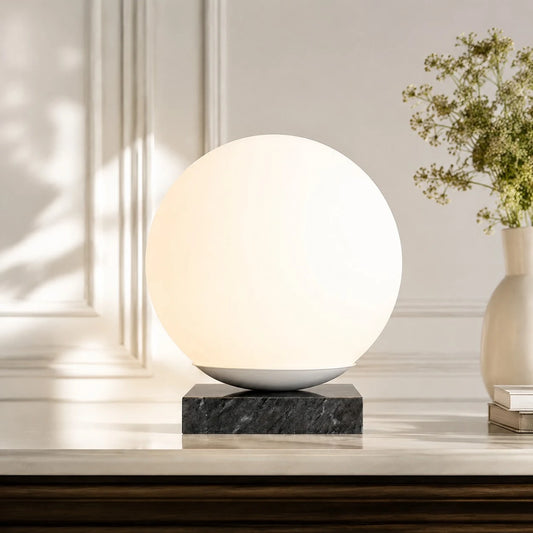 Corvin Minimalist Globe Glass Marble Table Light