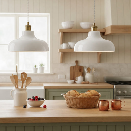 Country Pussywillow White Ceramic Pendant Light
