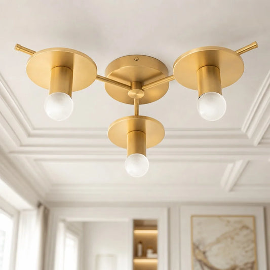 Cyrus Modern Mid‑Century 3‑Light Metal Starburst Ceiling Light