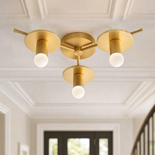 Cyrus Modern Mid‑Century 3‑Light Metal Starburst Ceiling Light