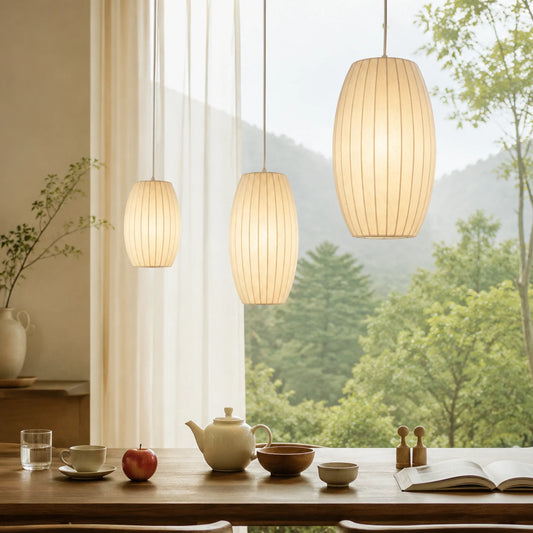 Hazel Modern Fabric Lantern Pendant Light