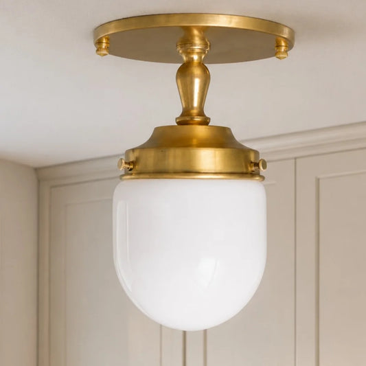 Dacrt Classic Retro White Glass Ceiling Light