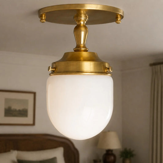 Dacrt Classic Retro White Glass Ceiling Light