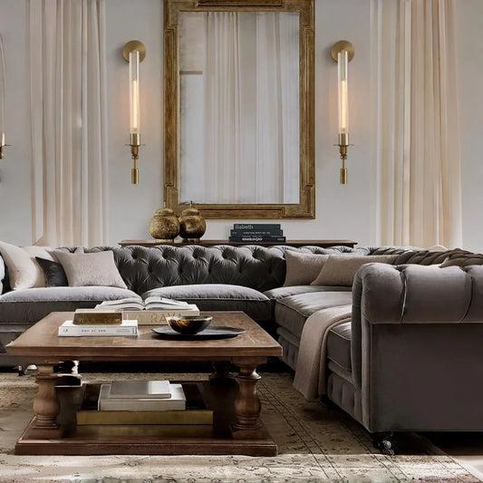 Daelen Industrial LED Column Ribbed Glass Wall Lamp