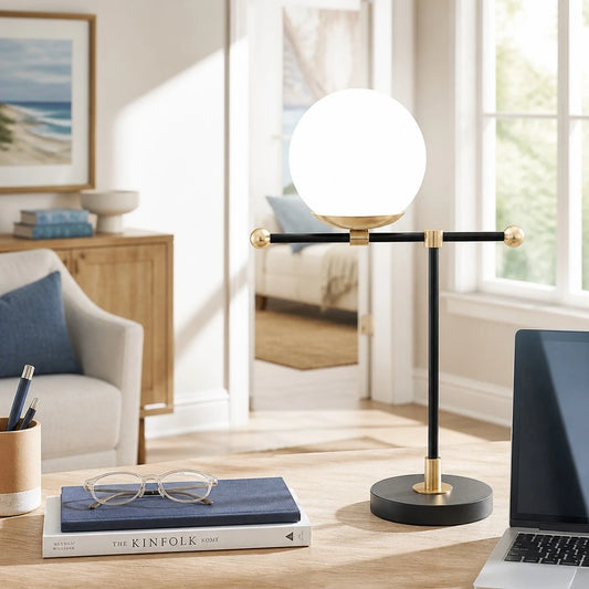 Daelis Modern Globe Glass Adjustable Table Lamp