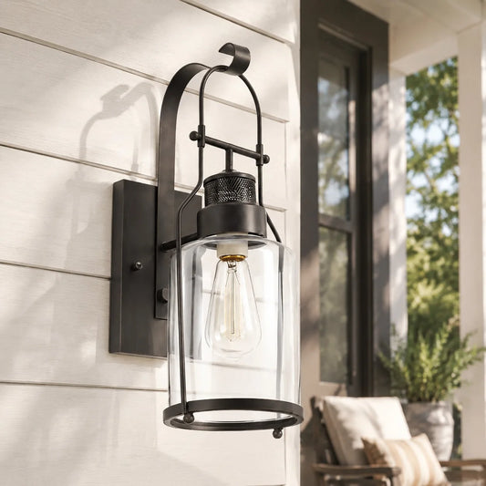 Dakota Industrial Metal Glass Jar Wall Sconce