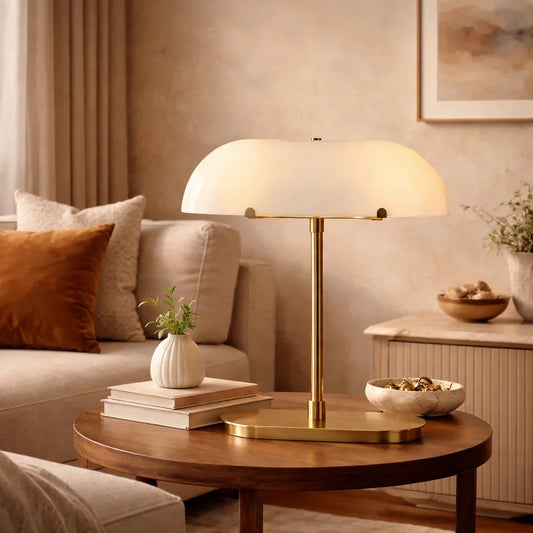 Dalio Modern Milk Glass Boat-Shaped Table Lamp