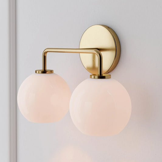 Declan Modern Globe Sculptural Milk Glass Vanity Light