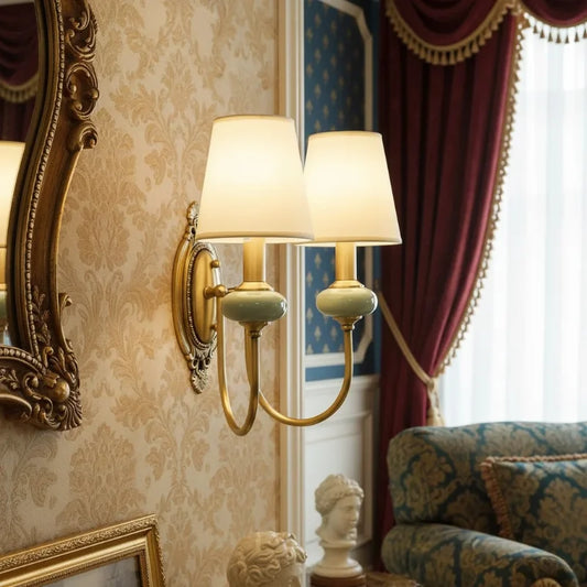 Deliah Classic Armed Fabric Shade Sconce