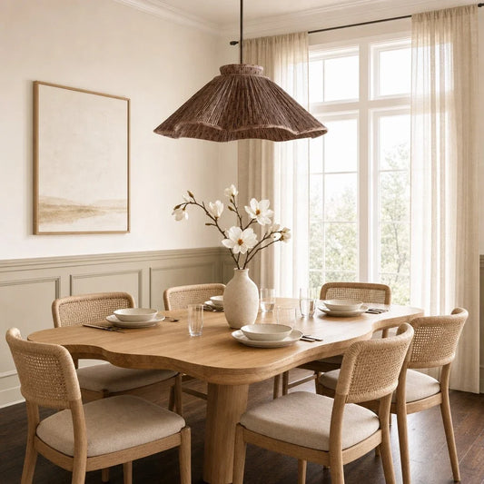 Drenor Retro Pleated Fabric Cone Pendant Light