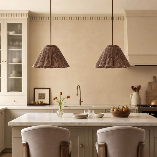 Drenor Retro Pleated Fabric Cone Pendant Light