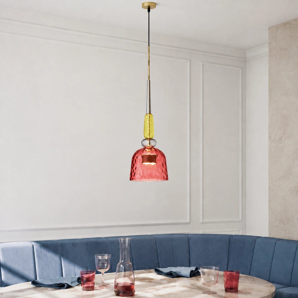 Modern Macaron pendant Design F hammered glass - view 11