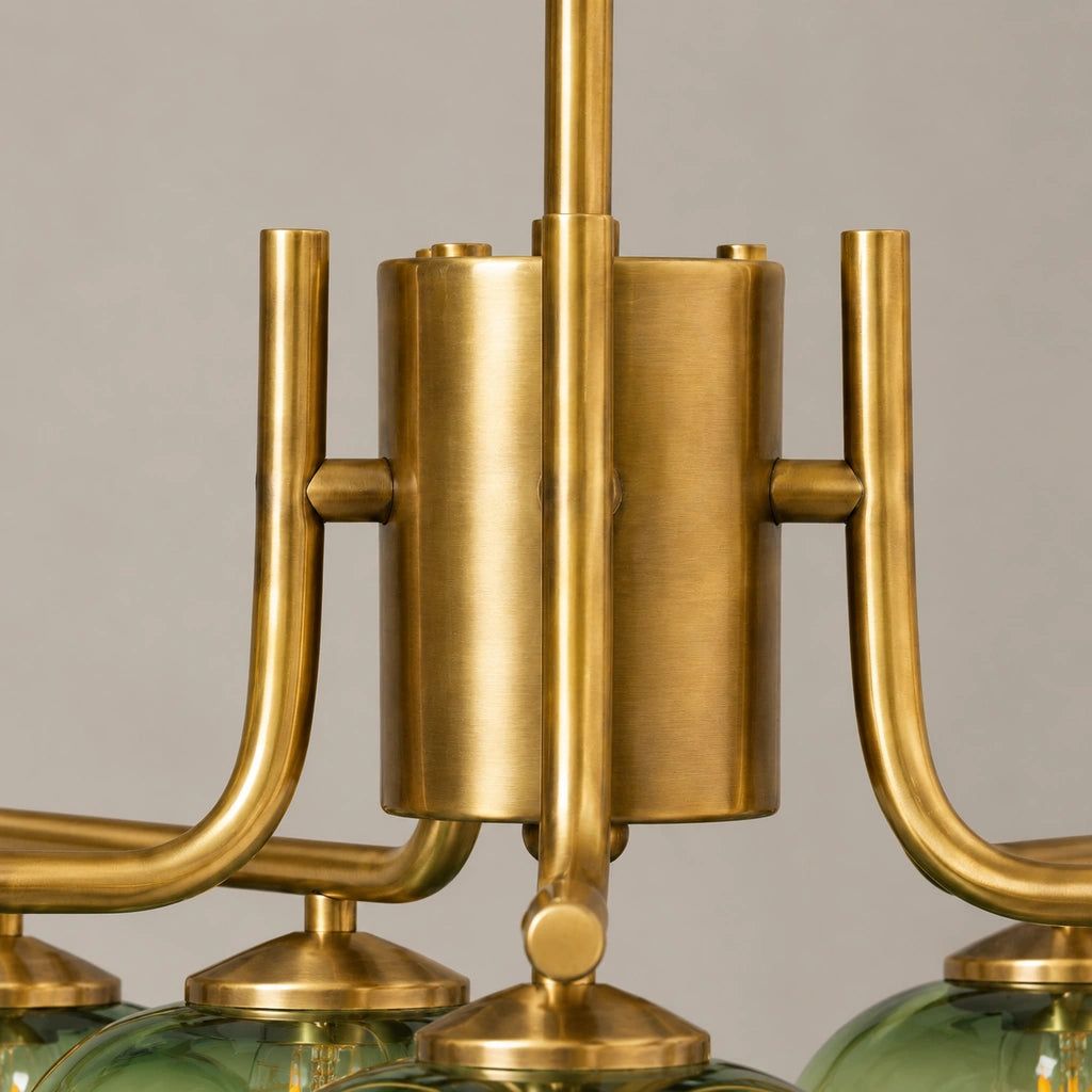 Desmond Modern Green Glass Globe Chandelier — green detail detail-1