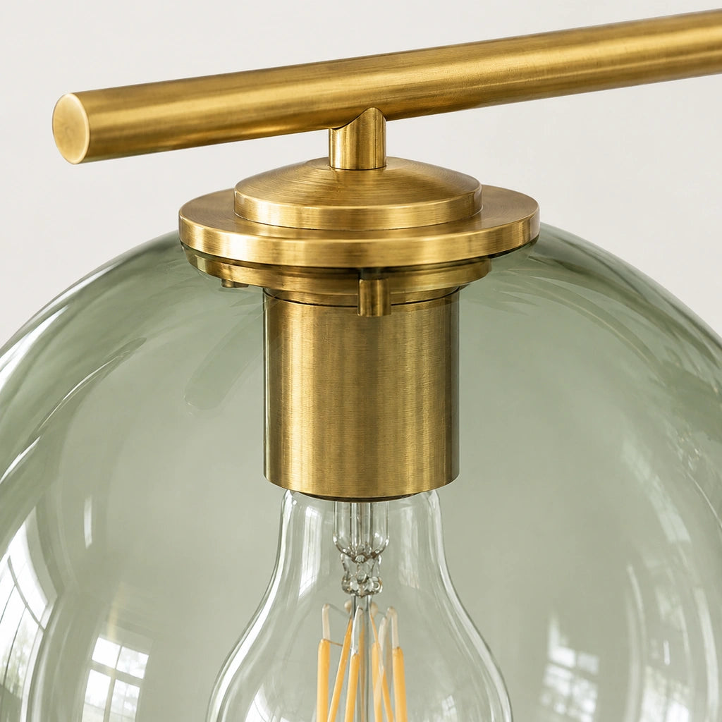 Desmond Modern Green Glass Globe Chandelier — green detail detail-2