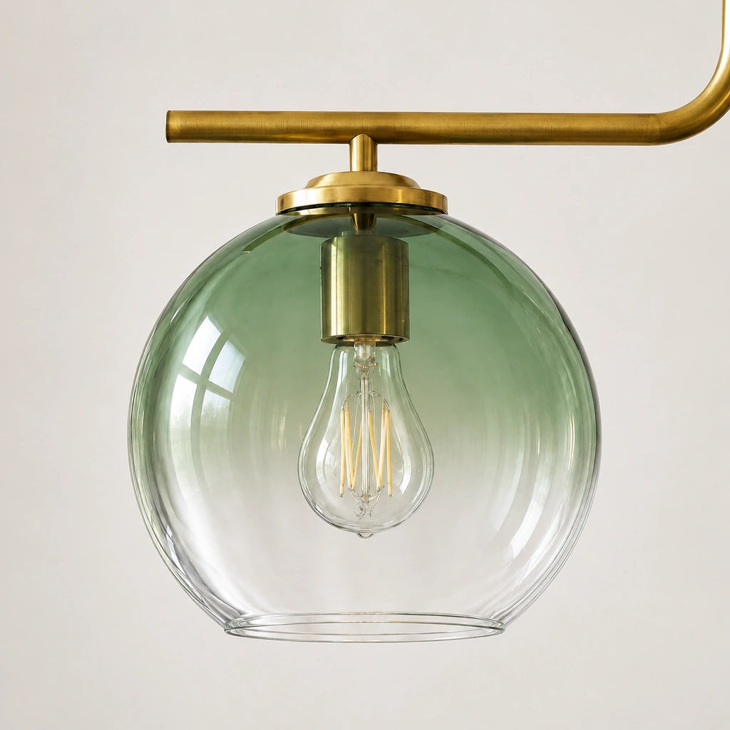 Desmond Modern Green Glass Globe Chandelier — green detail detail-3